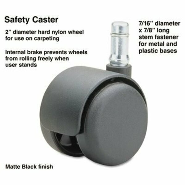 Master Caster Co Master, SAFETY CASTERS, STANDARD NECK, NYLON, B STEM, 5PK 64234